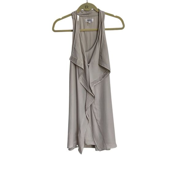 Barneys New York Dress Womens Sz Small Cream Mini Button Front Draped Sleeveless - Picture 1 of 8